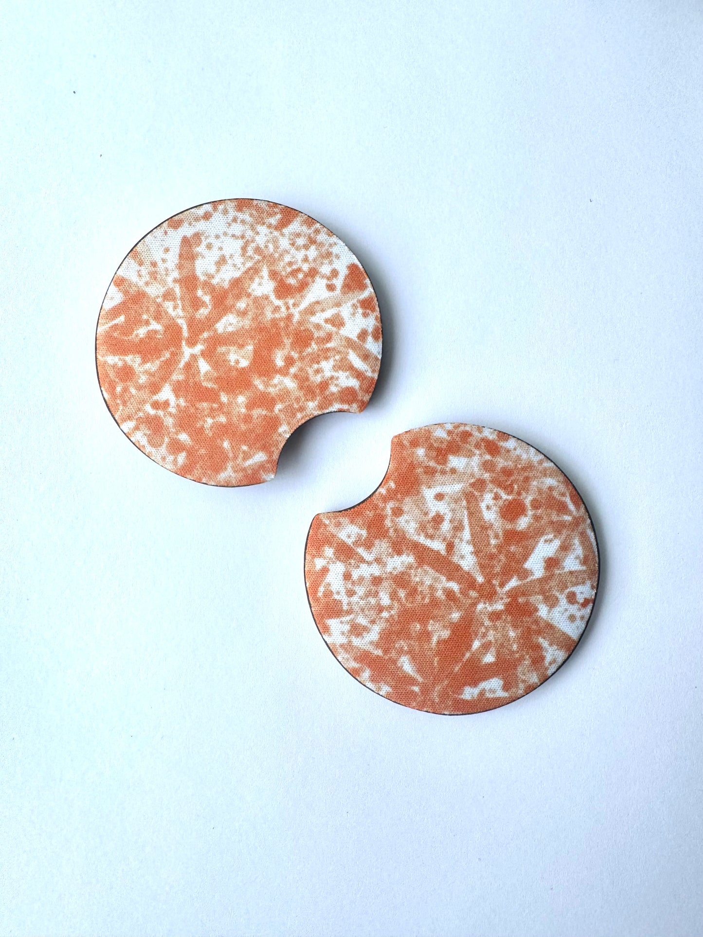Orange Flower Car Coasters