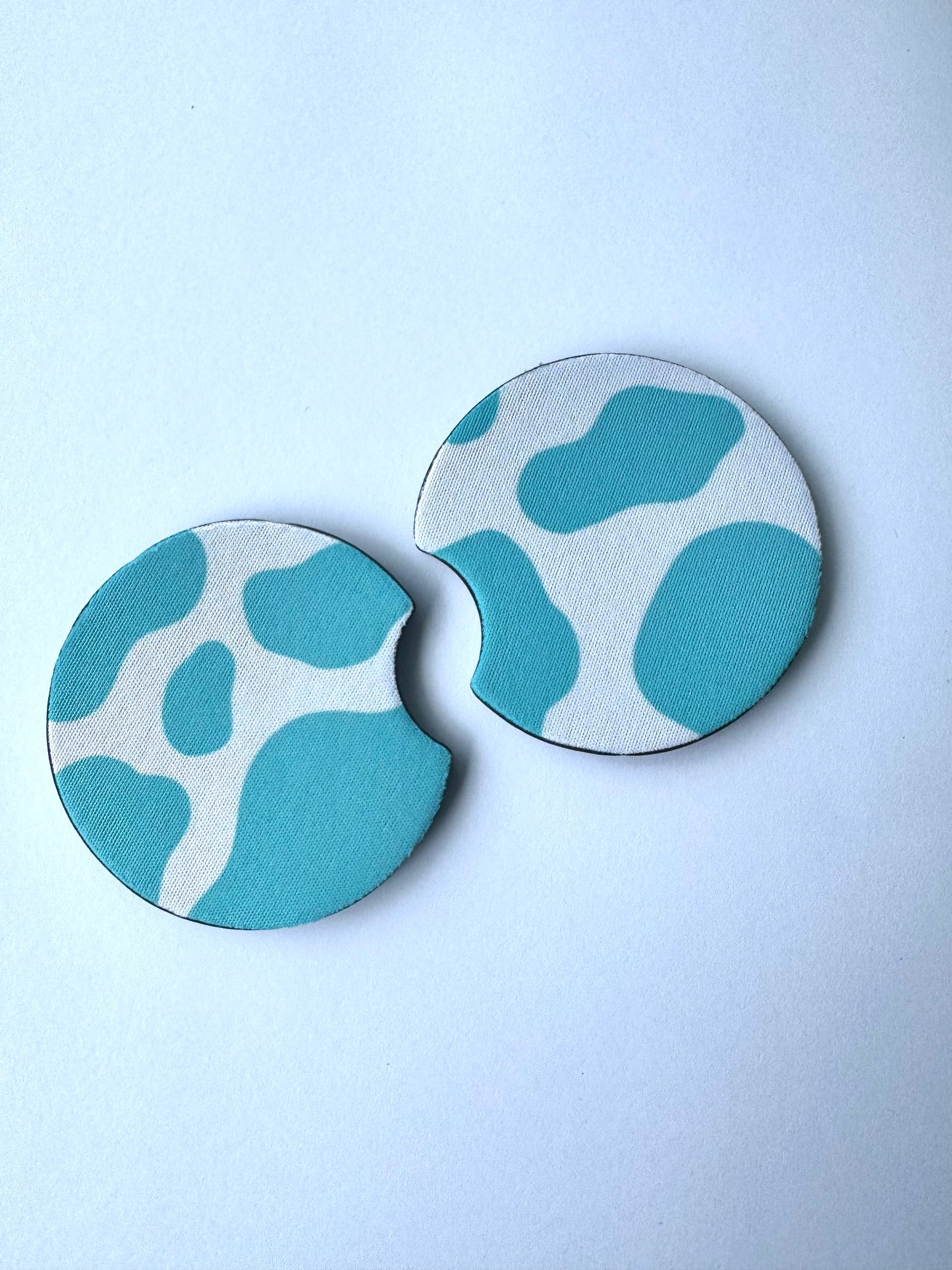 Blue Cow Car Coasters