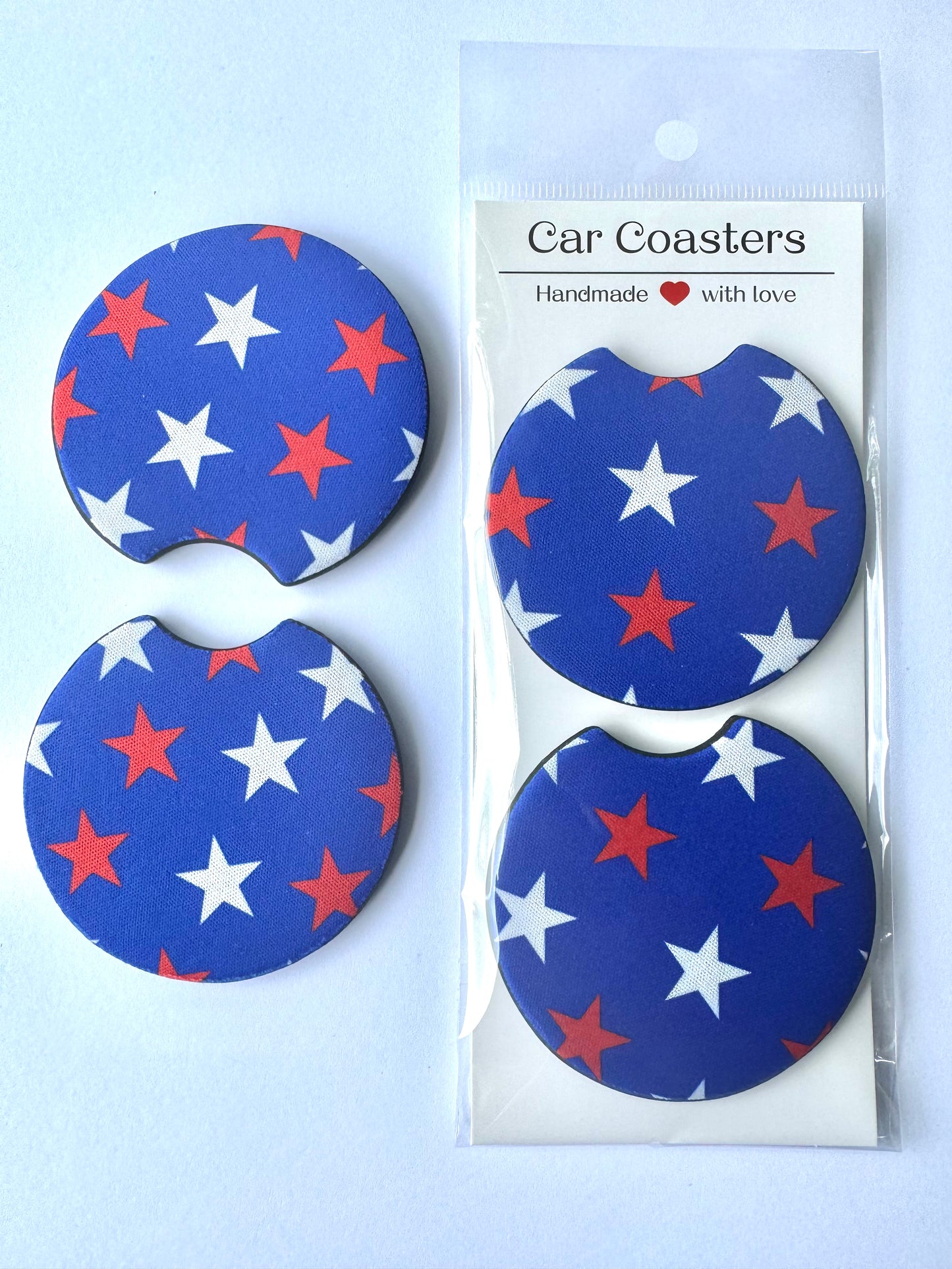 Red White & Blue Car Coasters