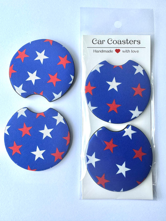 Red White & Blue Car Coasters
